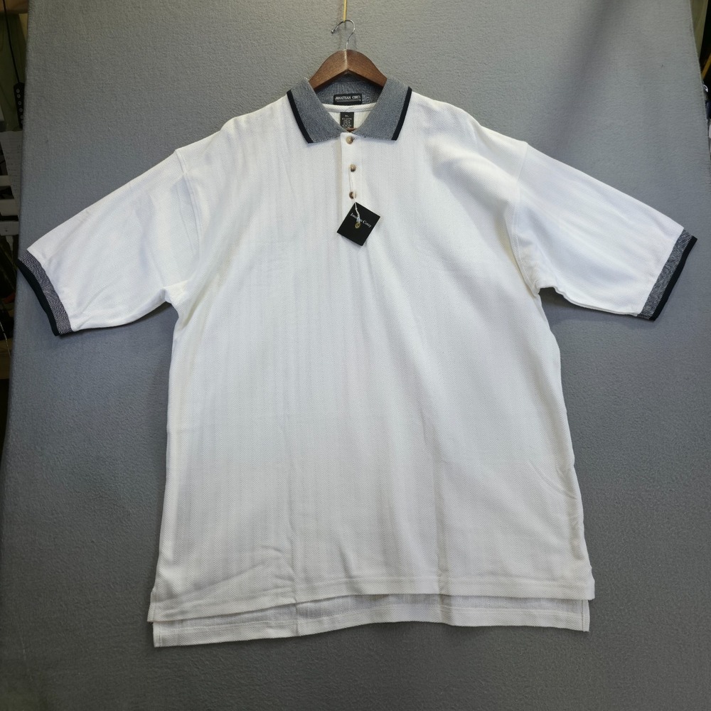Jonathan Corey Men's White Short Sleeve Polo Shirt Size 3XL NWT